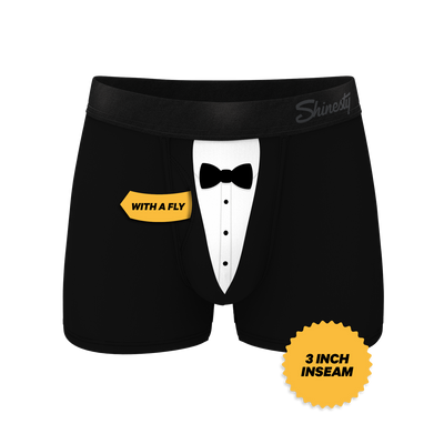 Shinesty The 009 Black Tuxedo Ball Hammock Pouch Underwear with Fly