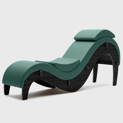 Liberator Supervio Premier Ultraleather Sex Chaise with Black Oak Frame and Cuff Kit