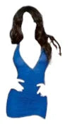 Escante Boxed Rouched Halter Tie Chemise with G-String Blue One Size
