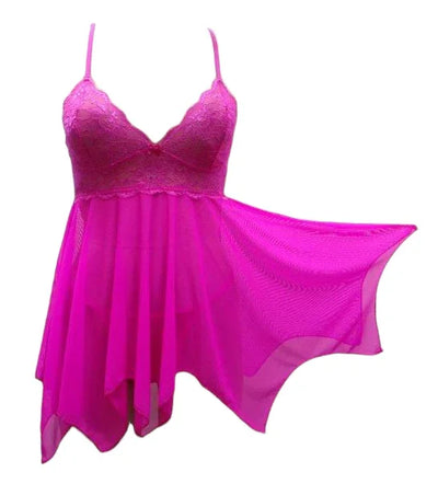 Escante Handkerchief Cut Babydoll with G-String Pink
