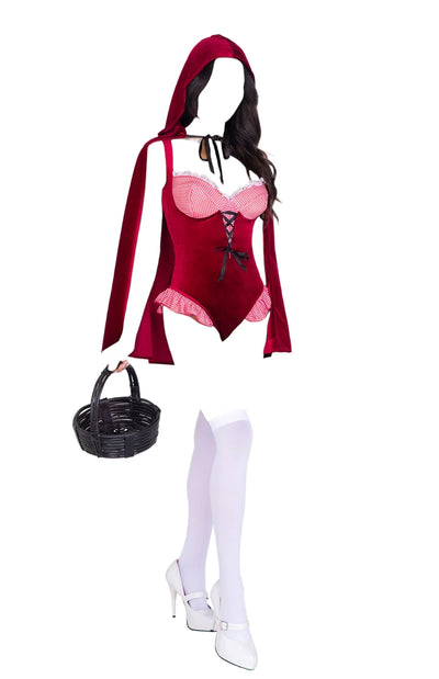 Roma Costume 2 PC Storybook Red Romper with Hooded Cape Red