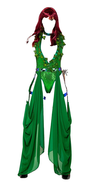 Roma Costume 3 PC Poisonous Kiss Bodysuit with Choker Green