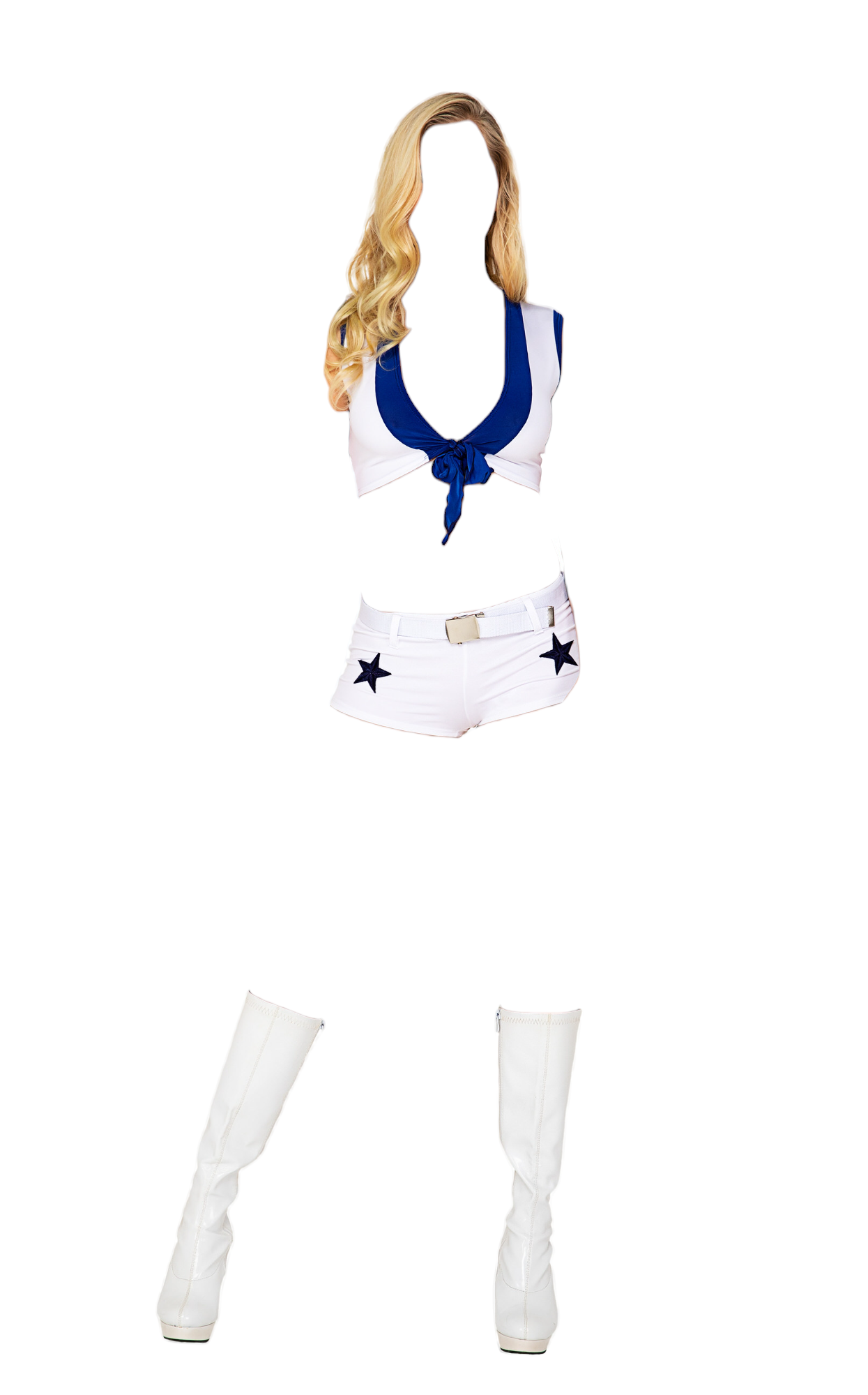 Roma Costume 5127 - 4pc Touchdown Cheer, White/Blue, Medium