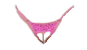Escante Mix & Match Lace Open Crotch G-String with Pearl Crotch & Slider Sizers Fuchsia