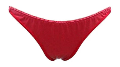 Escante Mix & Match Full Back Wetlook Bikini Thong with Elastic Sides Red One Size
