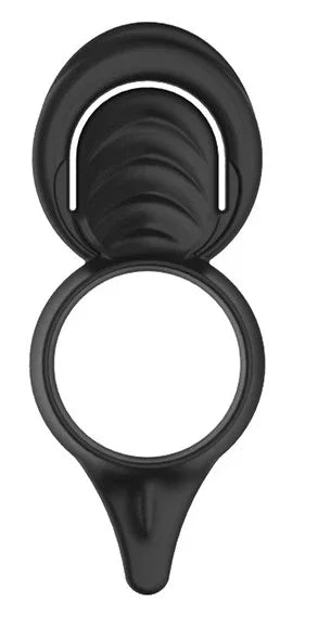 My Penisring Double Loop Penis Ring with Scrotum Cinch Black