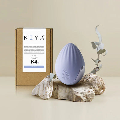 NIYA 4 Rechargeable Silicone Palm Held Clitoral Massager Cornflower Blue