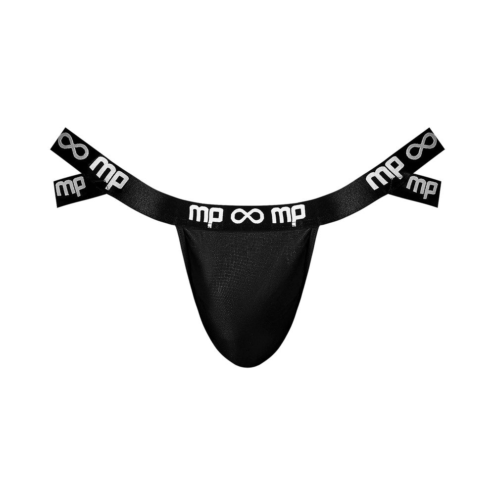 Male Power Infinite Comfort Amplifying Strappy Jock with Partial Rear Exposure Black