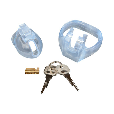 Blue Line Small Penis Role Play Acrylic Mini Chastity Cage