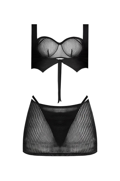 Magic Silk Dress Up Mean Boss Set Costume Black