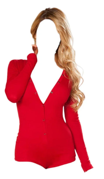 Roma Costume Cozy & Comfy Sweater Romper with Snap Closure Burgundy