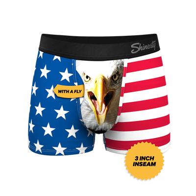 Shinesty The Mascot American Flag Ball Hammock Pouch Underwear with Fly Red/White/Blue
