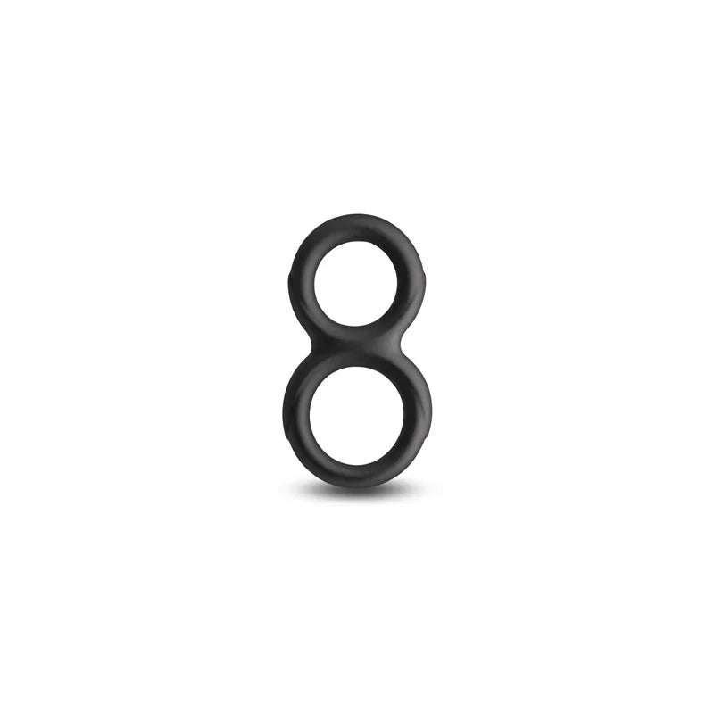 Renegade Twofold Dual Super Stretchy Penis Ring Black - Romantic Blessings