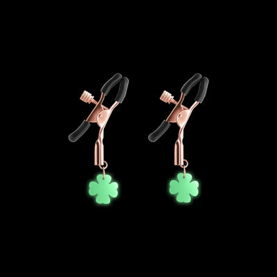 Bound Screw Adjust Tweezer Style Nipple Clamps with Pendant G4 Rose Gold