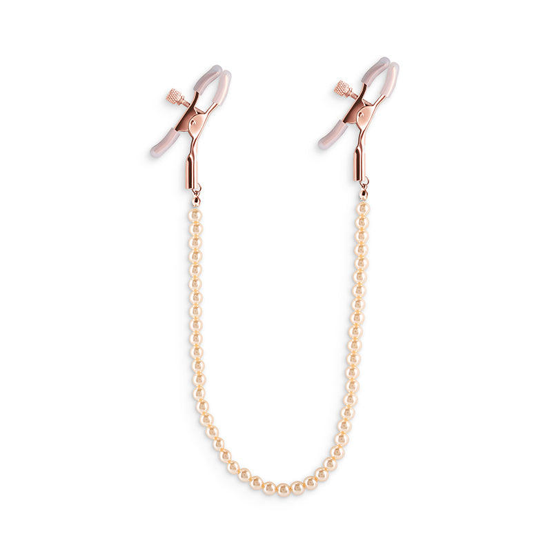 Rose Gold Tweezer Nipple Clamps with Red Tassels - CB-X
