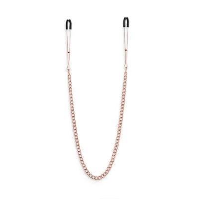 Bound Tweezer Style Nipple Clamps with Pull Chain DC3 Rose Gold