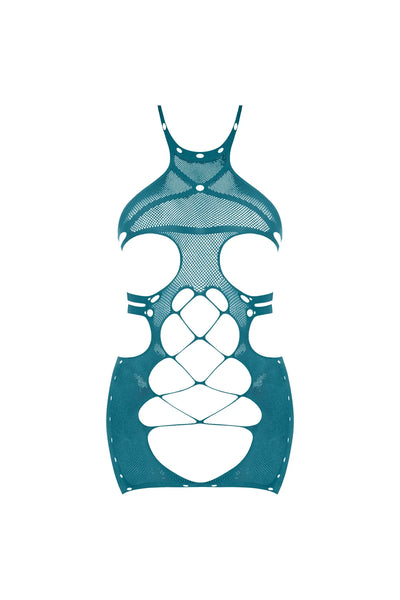 Magic Silk Seamless Halter Dress Teal OS