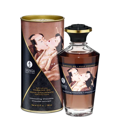 Shunga Warming Massage Oil Intoxicating Chocolate 3.5 Oz