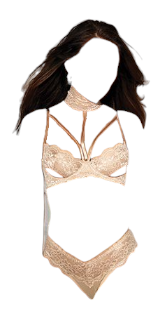 Shirley of Hollywood Absolutely Beautiful Stretch Lace Collard Bra & Panty Nude