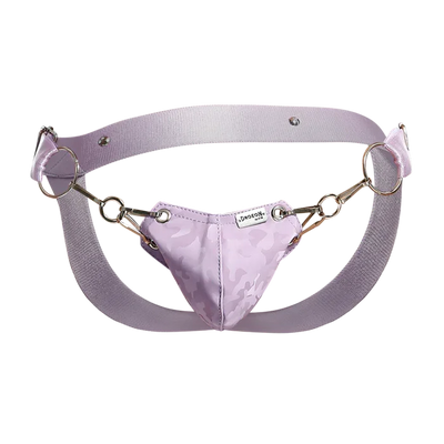Male Basics Dngeon Snap Ring Mounted Penis Cup Jockstrap Lila Camo One Size