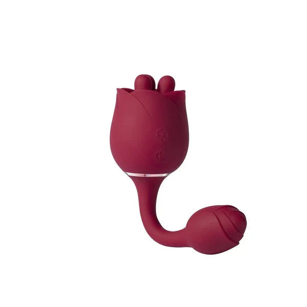 Roseann Double Ended Rose Toy Vibrator Red - Romantic Blessings Roseann Double Ended Rose Toy Vibrator Red - Romantic Blessings