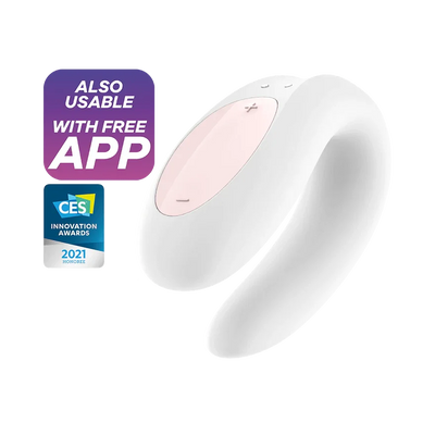 Satisfyer Double Joy Rechargeable Silicone Couples App Enabled Dual Stimulating Vibrator