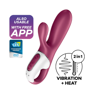 Satisfyer Hot Bunny Warming App Enabled 12 Level Rabbit Vibrator Purple
