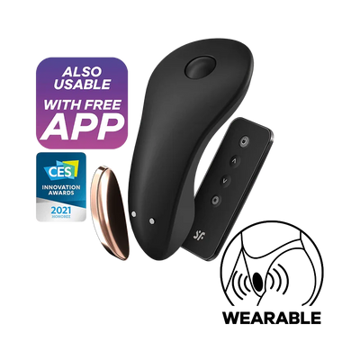 Satisfyer Little Secret Silicone Rechargeable Panty Vibrator with Remote Control Black/Gold