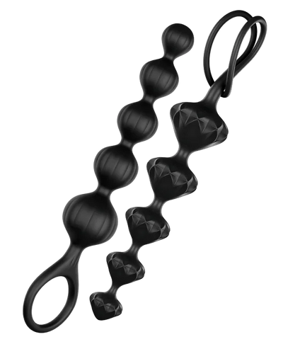 Satisfyer Love Beads Silicone Anal Beads Black (2 each per set)