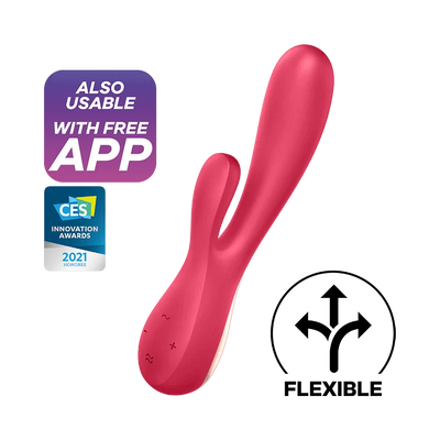 Satisfyer Mono Flex Rechargeable Silicone 50 Vibration Combo App Enabled Rabbit Vibrator