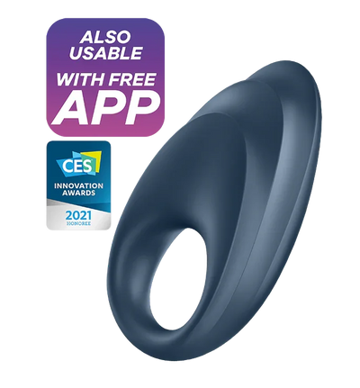 Satisfyer Powerful One Rechargeable App Enabled Couple's Vibrating Penis Ring Blue