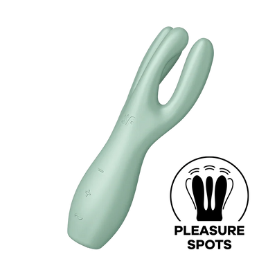 Satisfyer Threesome 3 Rechargeable Silicone Lay On 3 Motor Clitoris & Labia Stimulator