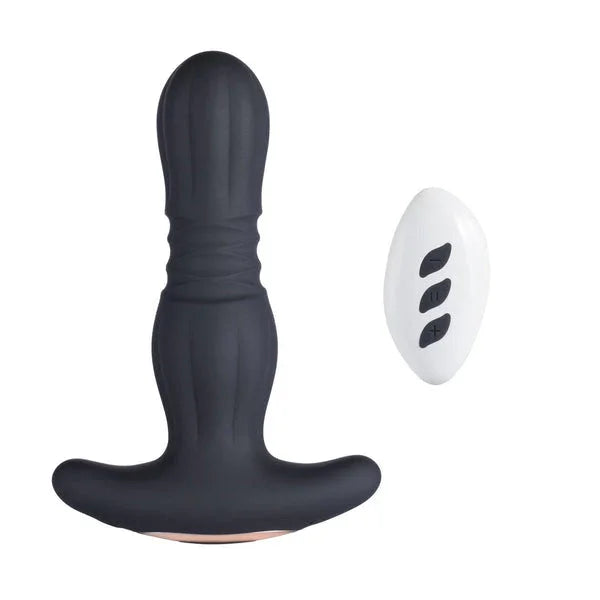 Agas Thrusting Butt Plug with Remote Control Black - Romantic Blessings Agas Thrusting Butt Plug with Remote Control Black - Romantic Blessings