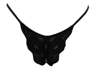 Escante Open Crotch G-String Black One Size