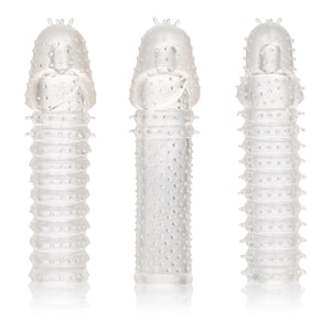 3 Piece Ribbed Penis Length and Girth Extension Kit - Romantic Blessings