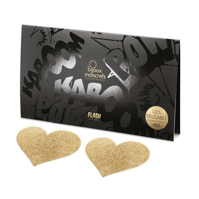 Bijoux Indiscrets Flash Pastie - Heart Gold - Romantic Blessings