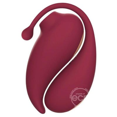 Inspiration Silicone Dual Stimulating Egg & Clitoral Vibrator with Remote Control - Red - Romantic Blessings