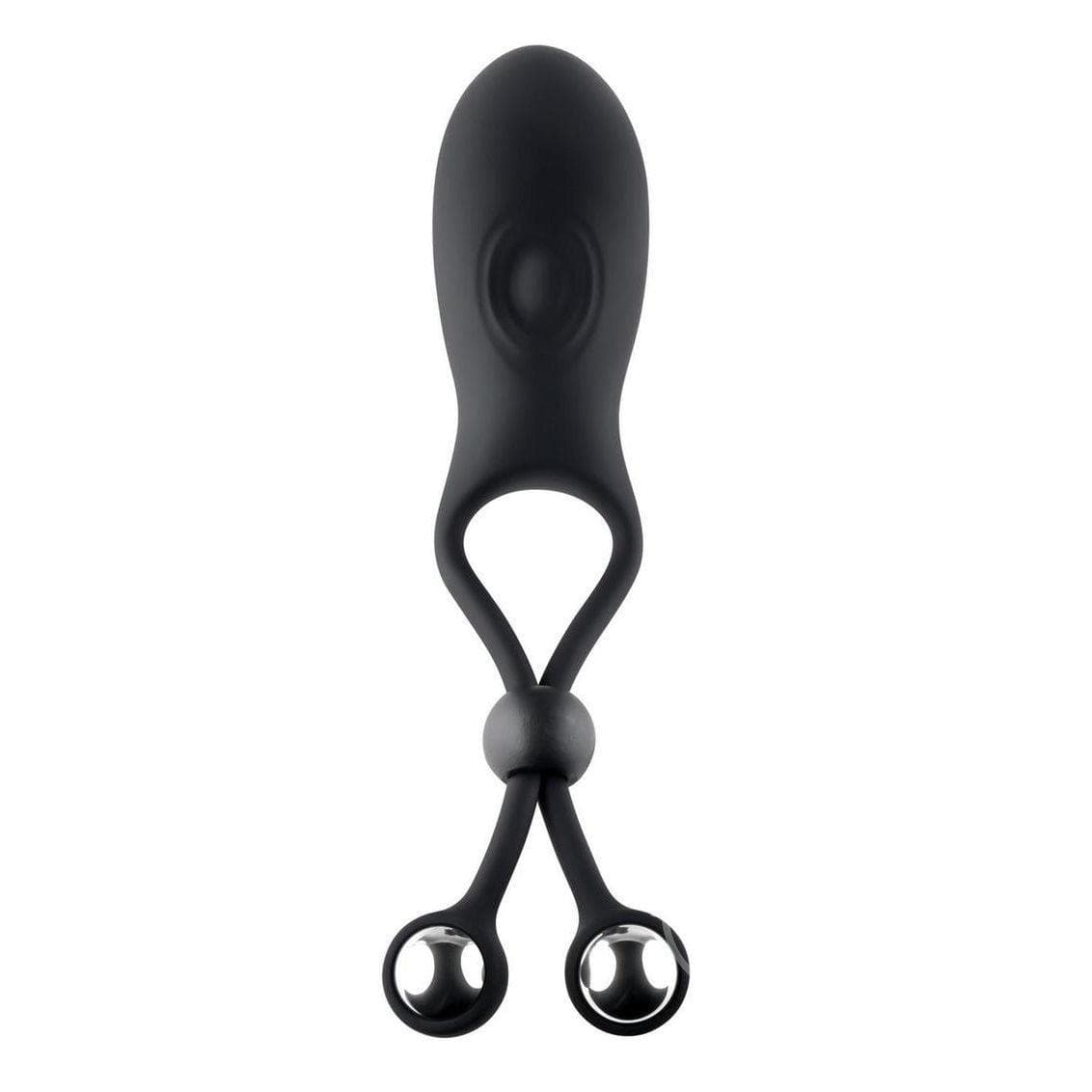 Vibrating Ball Cradle Silicone Rechargeable Penis Ring with Remote Control  - Romantic Blessings