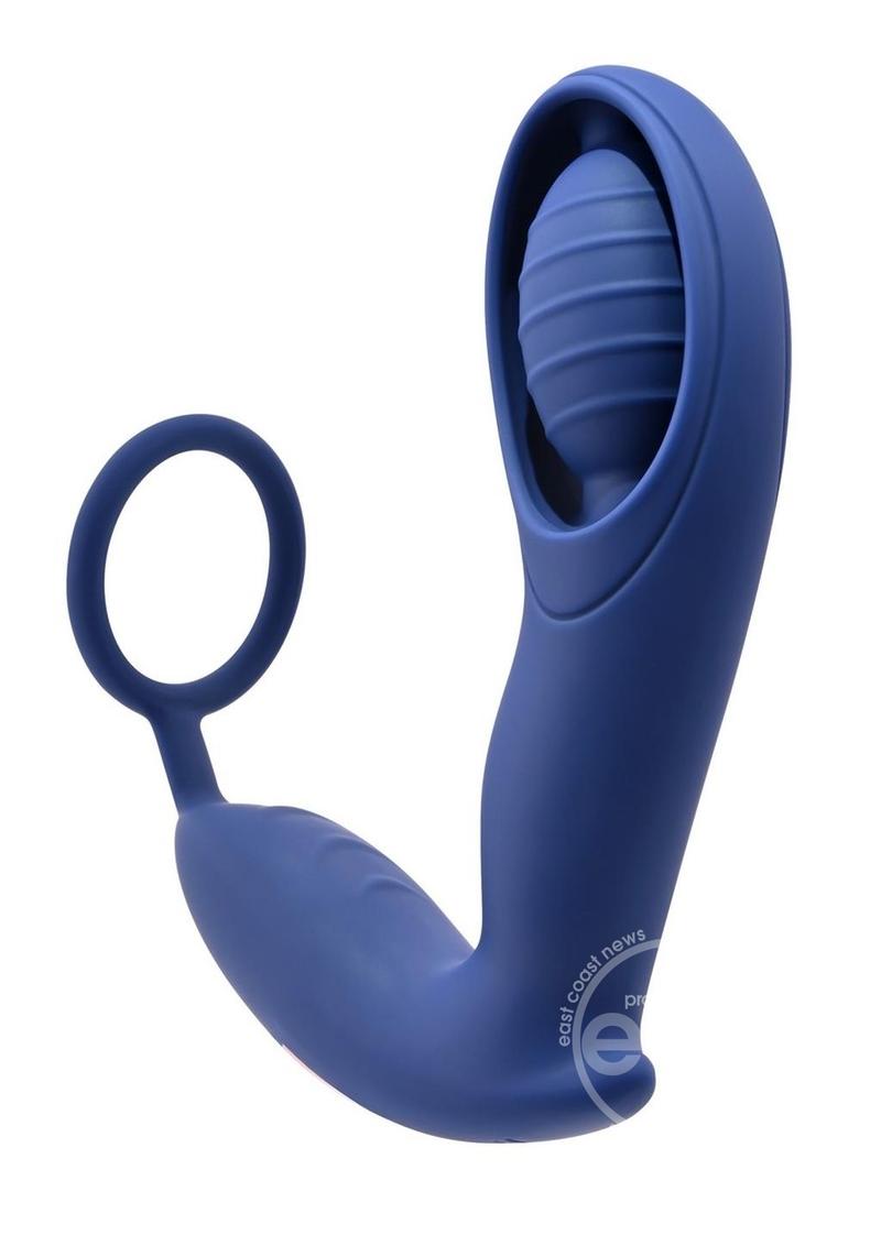 Vibrating Ball Cradle Silicone Rechargeable Penis Ring with Remote Control  - Romantic Blessings