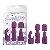 Nasstoys Lovers Kits Temptation Vibe Wand Vibrator & 3-Piece Attachment Set Eggplant