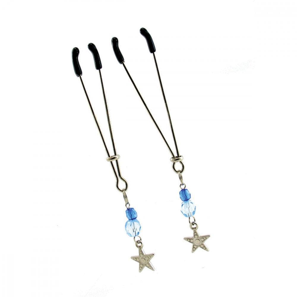 Sex Kitten Tweezer Style Nipple Clamps Star Blue