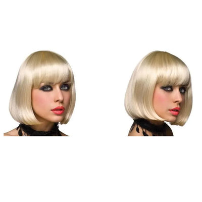 Pleasure Wigs Cici Short Hair Bob Look Banged Wig Platinum Blonde - Romantic Blessings