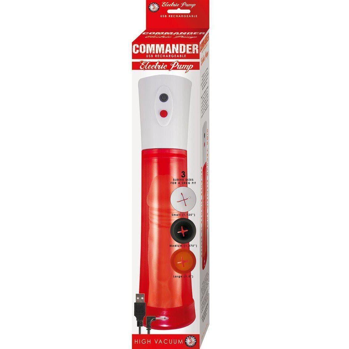 Commander Electric Penis Pump - Red - Romantic Blessings Commander Electric Penis Pump - Red - Romantic Blessings