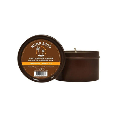 Earthly Body Hemp Seed 3 In 1 Massage Candle - Dreamsicle 6 Oz - Romantic Blessings