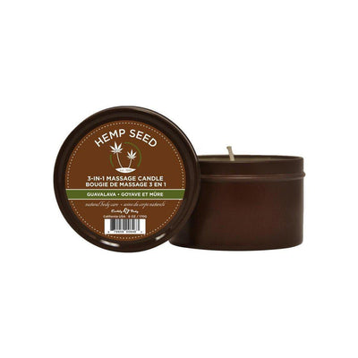 Earthly Body Hemp Seed 3 In 1 Massage Candle - Guavalava 6 Oz - Romantic Blessings