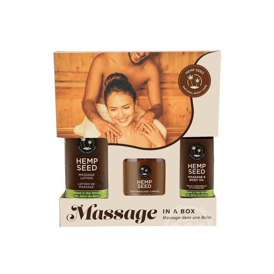 Earthly Body Hemp Seed Massage In A Box Gift Set - Naked In The Woods (set of 3) - Romantic Blessings