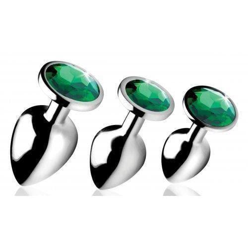 Emerald Gem Anal 3 Piece Metal Butt Plug Training Set for Him and Her - Romantic Blessings Emerald Gem Anal 3 Piece Metal Butt Plug Training Set for Him and Her - Romantic Blessings
