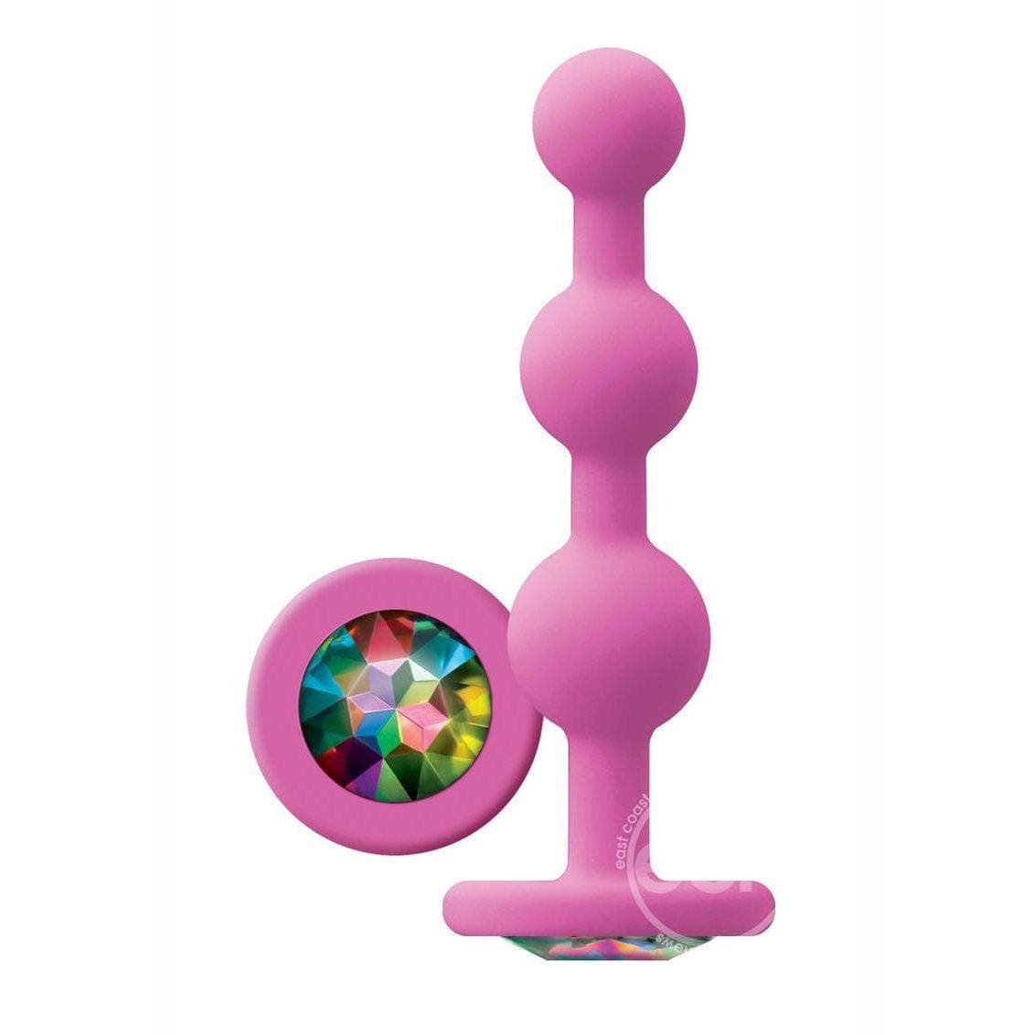 Glams Ripple Silicone Anal Plug Rainbow Gem 4.49 in - Romantic Blessings