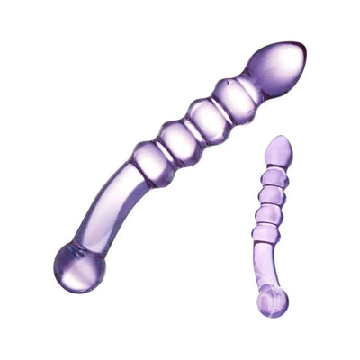 Glas Purple Rain Ribbed Dildo - Romantic Blessings