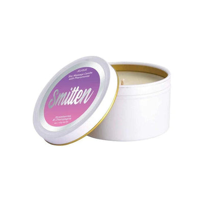 Jelique Massage Candle Pheromone Smitten Strawberry & Champagne 4 oz - Romantic Blessings